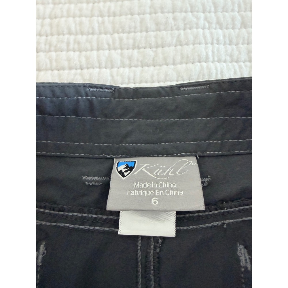 Kuhl Women Black Cargo Hiking Shorts Size 6 Charcoal Grey Outdoor Utility Travel - Picture 3 of 7